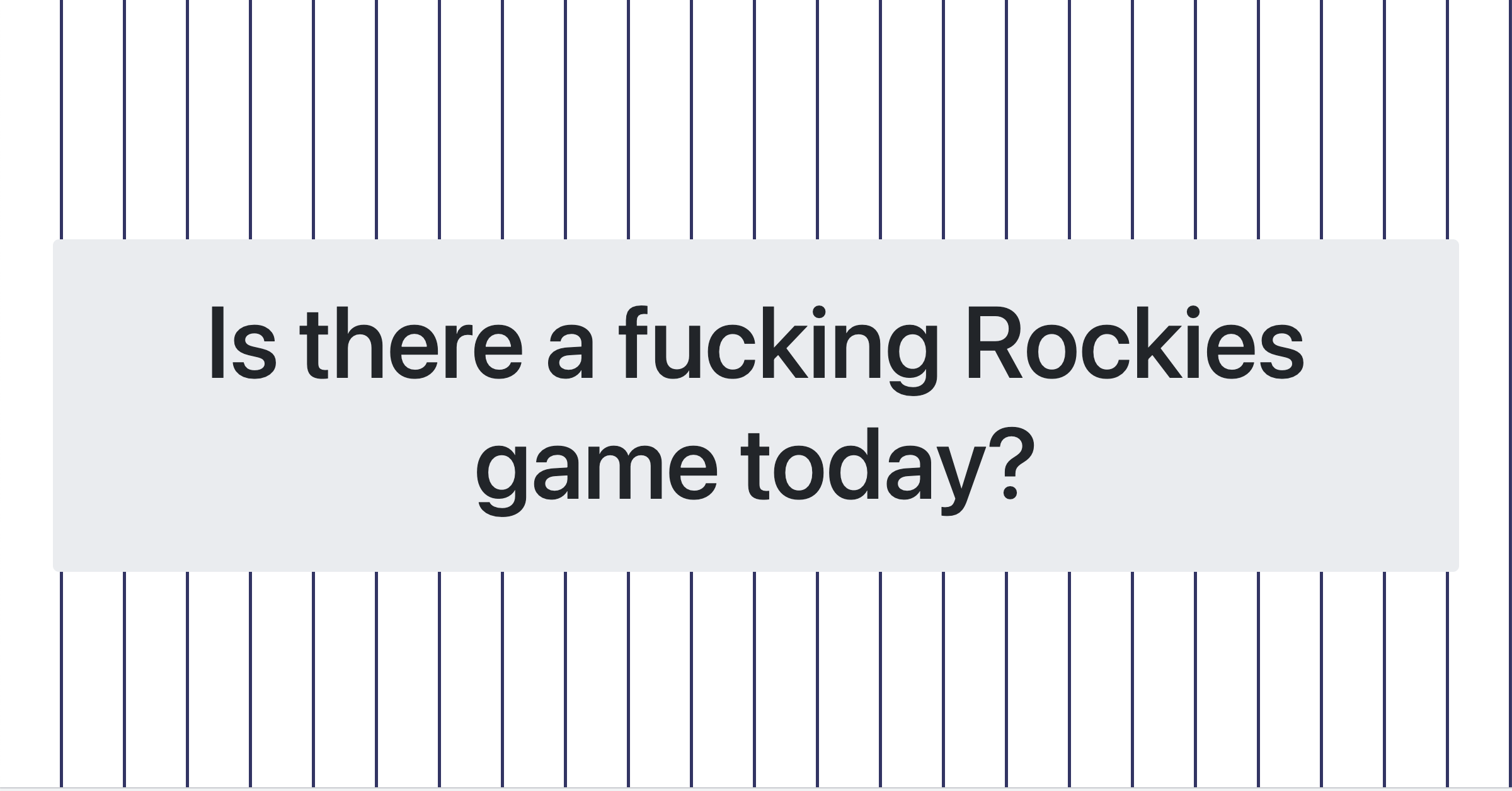 isThereAFuckingRockiesGame.com Social Preview